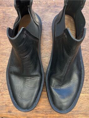 FEIT Black Leather Ankle Booties